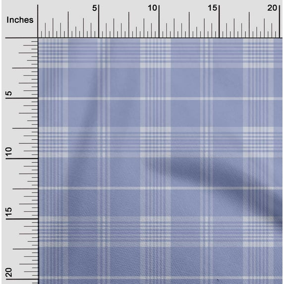 oneOone Cotton Jersey Lavender Blue Fabric Madras Check Diy Clothing Quilting Fabric Print Fabric By Yard 58 Inches Wide