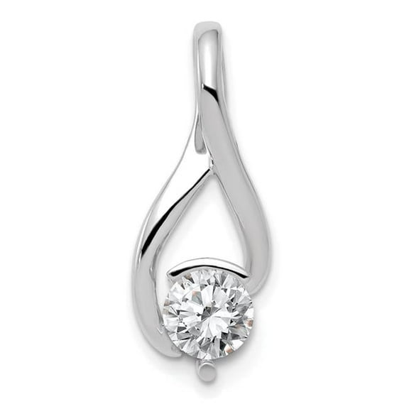 Finest Gold 14K White Gold Fancy 6.5 mm Diamond Slide Mounting Pendant
