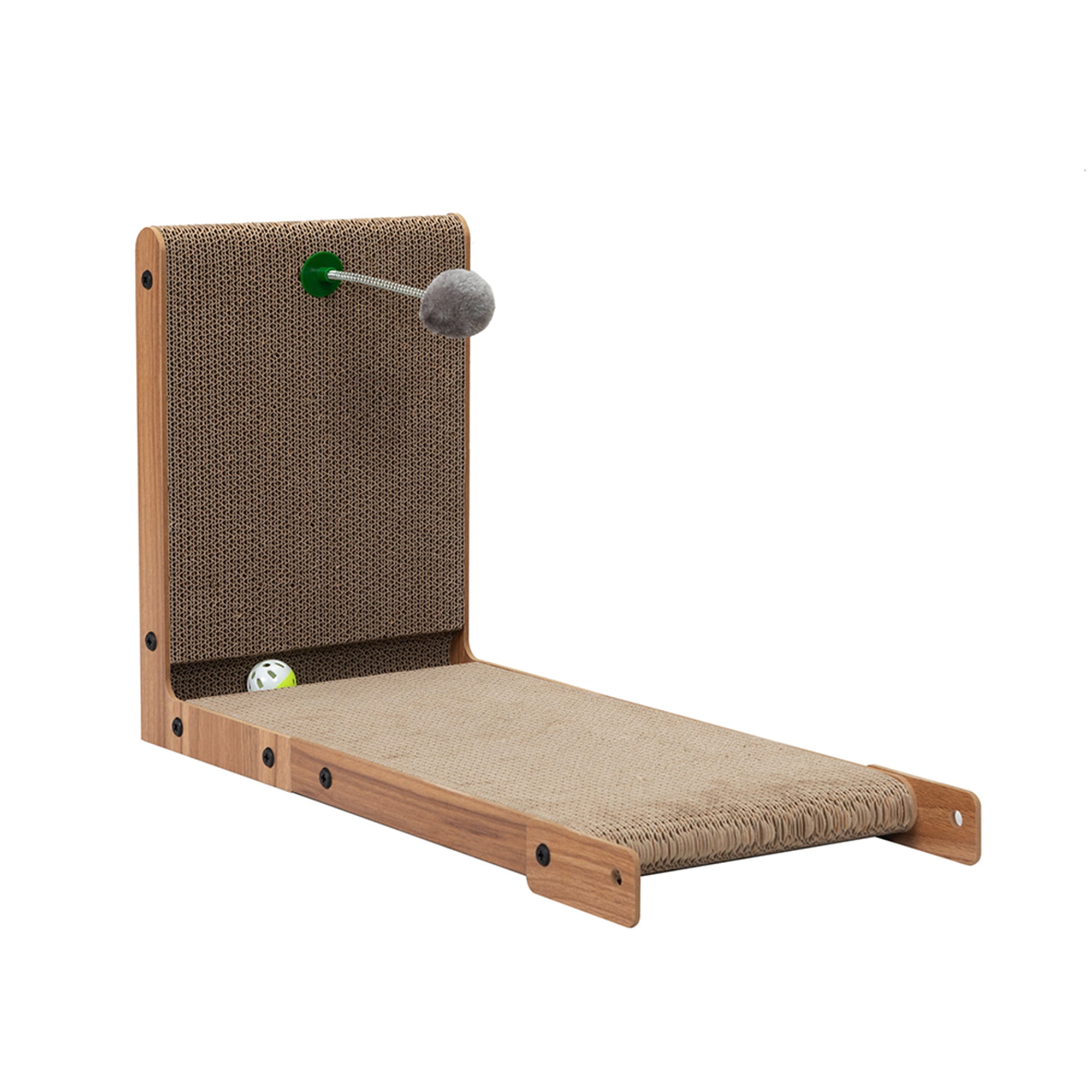 Kadyn 23" Cat Scratching Pads Toy for Adult Cats, Cat Scratcher Cardboard Furniture Lounge, Scratch Pad with Catnip, Cat Bed for House, Brown