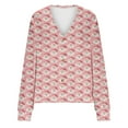 thumbnail image 5 of Zedker Women's Button Up Christmas Cardigans Long Sleeve V Neck Winter Funny Graphic Xmas Outerwear,Plus Size Pink XL, 5 of 5