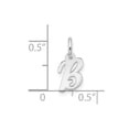 thumbnail image 2 of 6.6mm 10k White Gold Small Script Letter Name Personalized Monogram Initial B Charm Pendant Necklace for Women, 2 of 2