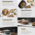 thumbnail image 3 of shiyou-Black Oval Roasting Rack with Integrated Feet | Stainless Steel Kitchen Rack with Non-Stick Coating, PTFE Free | Oven and Dishwasher Safe, 3 of 4