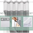 thumbnail image 3 of unique No Hook Shower Curtain Set Waffle Weave with Snap in Fabric Hotel Grade Bath, 3 of 5