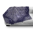 thumbnail image 3 of Ethnic Soft Flannel Fleece Throw Blanket, Floral Ornament Round Mandala Paisley Inspired Retro Style, Cozy Plush for Indoor and Outdoor Use, 70" x 90", Lavender Blue Indigo, by Ambesonne, 3 of 6