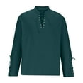 thumbnail image 4 of Mens Shirts Clearance Long Sleeve V-neck Casual Pullover Breathable Shirt Blouse Army Green L, 4 of 5