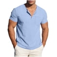 thumbnail image 2 of Timegard Men's Shirts Front Placket Short Sleeve T-Shirts Fashion Casual Drop Shoulder Loose Lightweight Tops, 2 of 8