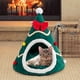 thumbnail image 1 of Cama para gatos con forma de de Navidad, casa semicerrada para gatos, cuevas navideñas, cálida para el invierno, cómoda cama para gatos para S, 1 of 8