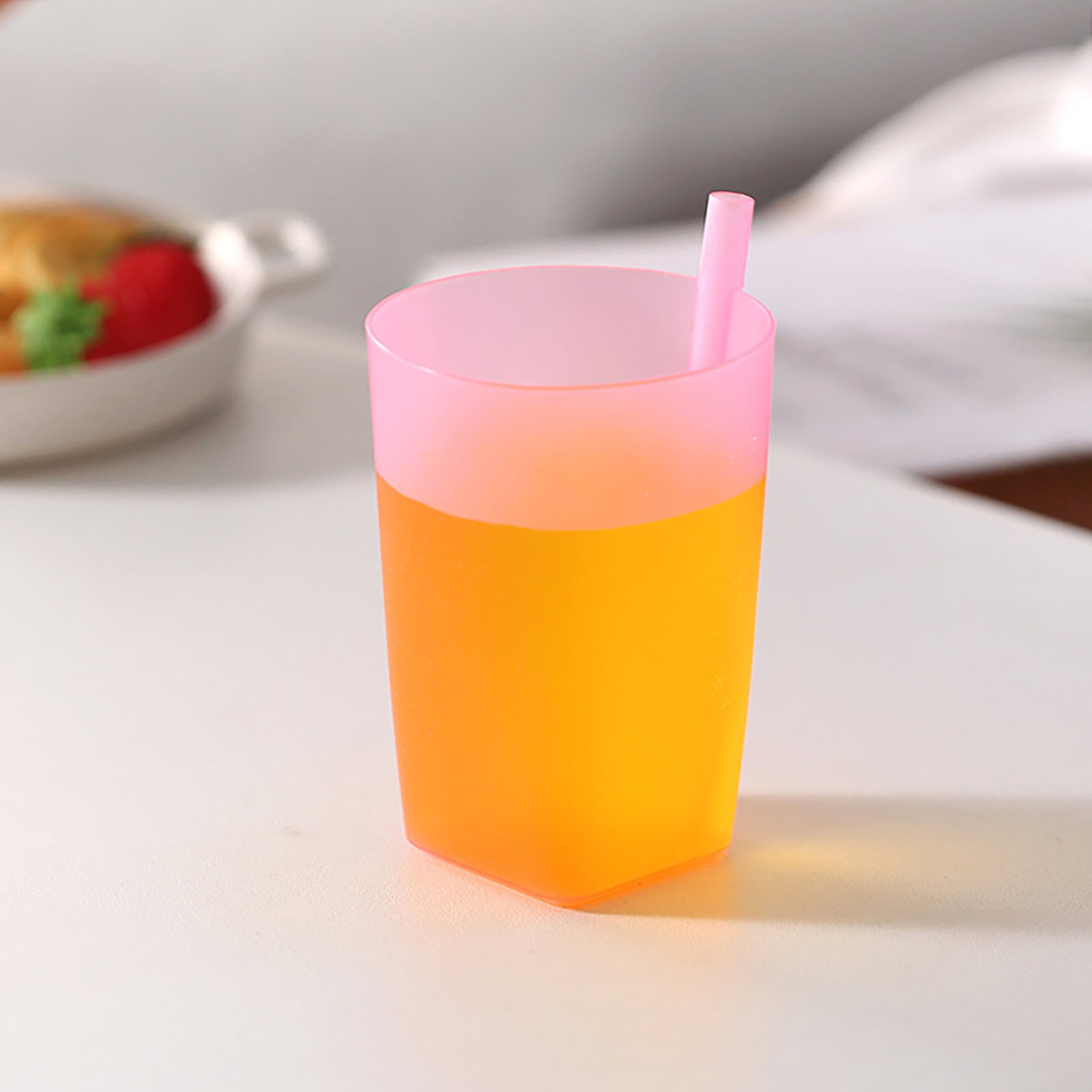 1pc Kids Sip Cup With Built In Straw Milk Cup Home Colors Sippy Cup Mug  Drink