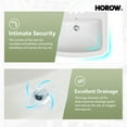 thumbnail image 3 of HOROW 23 x 19 Inch Pedestal Sink, Rectangular White Ceramic with Overflow,with 3 Faucet Holes, 3 of 9