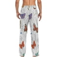thumbnail image 2 of Butterflies Wild Flowers Ghost Pajama Pants, Men's Lounge Pants Light with Drawstring and Pockets, Christmas New Year Birthday Father's Day Gifts, Medium, 2 of 7