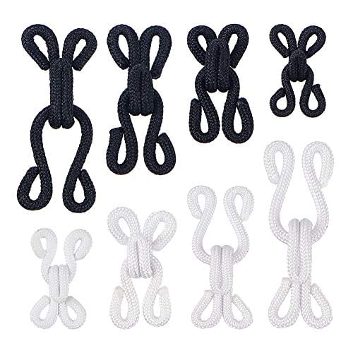 48Sets Large Covered Sewing Hooks and Eye Closure Hook Eye Latch Clothing  Hooks Replacement for Fabric Coat Dress Purse Bracelet 
