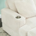 thumbnail image 5 of Upholstered Armchair with  Ottoman , Sleeper Chair ,Corduroy Chaise Longue Chair , Comfy Deep Seat Oversized Chaise Lounge Indoor with cup holder, 5 of 12