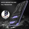 thumbnail image 6 of for Google Pixel 8 Pro Sliding Card Slot Back Case with Hidden Kickstand, Hybrid TPU + PC Fall Prevention Shock Absorption Anti-drop Protective Phone Case Cover for Google Pixel 8 Pro, Purple, 6 of 9