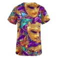thumbnail image 4 of Tops Cortos para las Mujeres Impreso Bolsillo V-Cuello Enfermera Estilo Blusa, Casual Y Cómodo Manga Corta Superior, 4 of 9