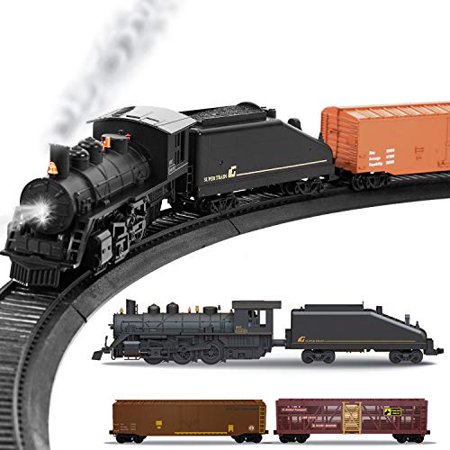 Model Freight Train Set Liberty Imports Diecast Model Freight Train Set with Steam Locomotive ...