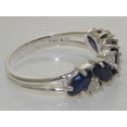 thumbnail image 4 of LBG British Made 14k White Gold Natural Sapphire & Diamond Womens Eternity Ring - Size 5.25 - 33 size options, 4 of 6