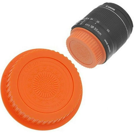 Image of Designer Rear Lens Cap for All Canon EOS Lenses & Fits EF & EFS Orange