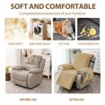 thumbnail image 5 of Lavish Cover 25in Recliner Cover Slipcover, Khaki Soft Striped Sofa Protector with Pockets, Non-Slip Armchair Cover for Living Room, 5 of 8