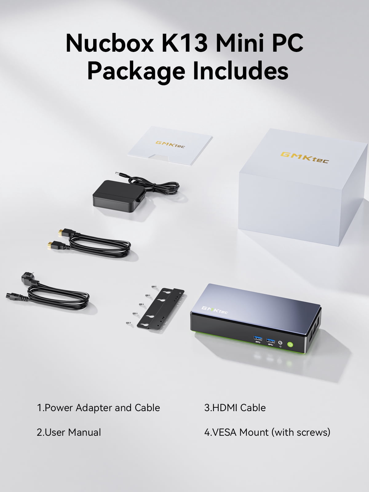GMKtec NucBox K13 Mini PC Intel Core Ultra 7 256V, 16GB LPDDR5X, 1TB SSD, 5GbE LAN, Dual USB4, Mini Desktop Computer