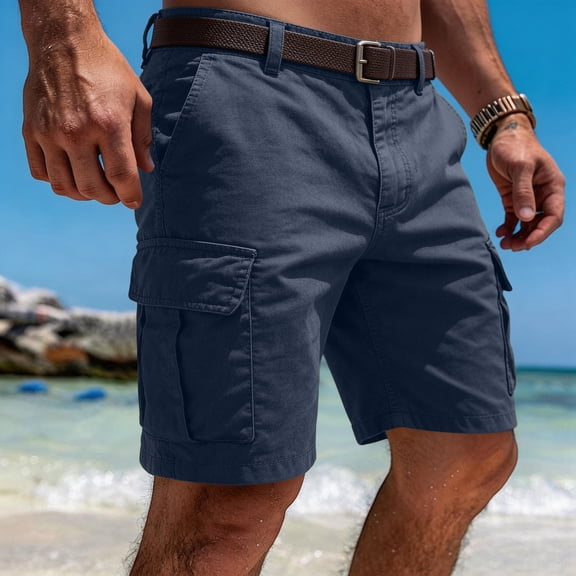 Cargo Pants for Men Slim Fit Elastic Hiking Shorts Summer Above Knee Outdoor Cargo Shorts Multi Pockets Pull On Pants