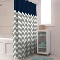 thumbnail image 6 of Shower Curtains Herringbone Pattern Bath Curtain Vintage Navy Blue Grey Waterproof Bathroom Shower Curtain Set with Hooks Decoration 72 x 72 Inches, 6 of 7