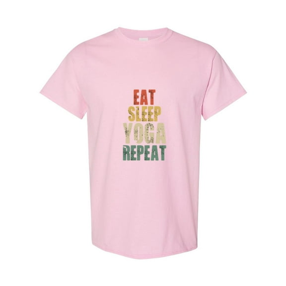 Funny Retro Vintage Yogi And Meditation Eat Sleep Yoga Repeat Unisex T-Shirt, up to size 5XL