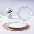 thumbnail image 5 of LaGlint 10.5 inch Round Dinner Plate Set of 6, Glass Material, Lightweight, Dishwasher and Microwave Safe, White with Blue Circles, 5 of 8