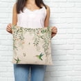 thumbnail image 2 of Watercolor Floral Pillow Covers 26x26 Inch Decorative Throw Pillow Cover, Spring Flowers Birds Plants Country Beige Sofa Pillowcases Accent Cushion Case Home Decor Bedroom Living Room, 2 of 6