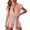 Pink, variant on Women's Ruffle Sleeve V Neck Romper Dress Casual Summer Drawstring Waist Mini Dress
