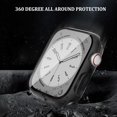 thumbnail image 3 of 2 Pack Waterproof Case Compatible with Apple Watch 44mm SE (2nd Gen) Series 6 5 4 with Tempered Glass Screen Protector, Full Protective Hard PC Bumper Case Face Cover for iWatch 44 mm Black, 3 of 5