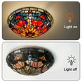thumbnail image 5 of Vinplus Tiffany 3 Light Flush Mount Ceiling Light 16" White Finish with Tiffany Glass, 5 of 5