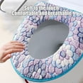 thumbnail image 4 of Byujiro Zipper Toilet Seat Cover with Handle Loop Soft Household Bathroom Cushion Cute Toilet Seat Cover Pad, 4 of 6