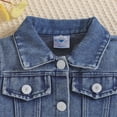 thumbnail image 4 of Toddler Baby Boy Girl Jacket Big Lil Sister/Brother Letter Embroidery Jean Long Sleeve Cardigan Button Denim Coat, 4 of 9