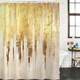 thumbnail image 3 of Abstract Gold Shower Curtain, Waterproof Shower Curtains for Bathroom, Modern Brush Luxury Strokes Artwork Washable Fabric Cloth Bathroom Curtain Set Bathtub Decor with Hook 66''x72'', 3 of 9
