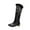 Black Knee High Boots, variant on hopeusnice Women's Knee High Boots Fuzzy Fleece Lined Winter Warm Boots Comfortable Fashion Boots Low Heel Buckle Zipper Boots Black 40