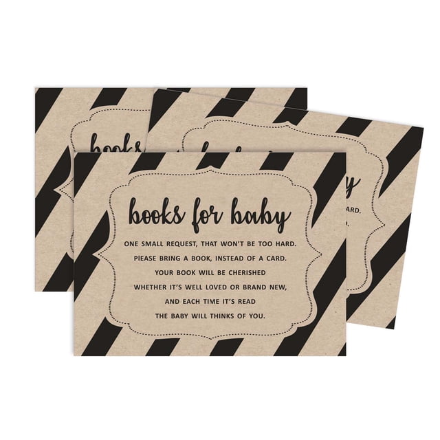 Inkdotpot 30 Kraft Books For Baby Shower Request Cards Bring A Book Instead Of A Card Bear Jungle Animals Baby Shower Invitations Inserts Games