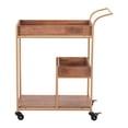 thumbnail image 2 of Brown  Gold Bar Cart With Removable Serving Tray, 2 of 8