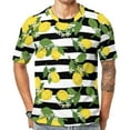thumbnail image 2 of T Shirt For Men Black White Stripes Striped Yellow Lemons Print Retro T-Shirts Streetwear Tshirt Ori, 2 of 7