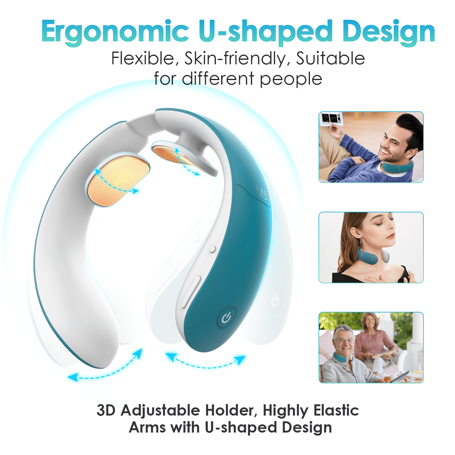 Karqlife Intelligent Neck Massager with Heat,Portable Pulse Neck Massager 6  Modes 18 Levels Wireless Massager for Neck Pain Relief & Relax at Home