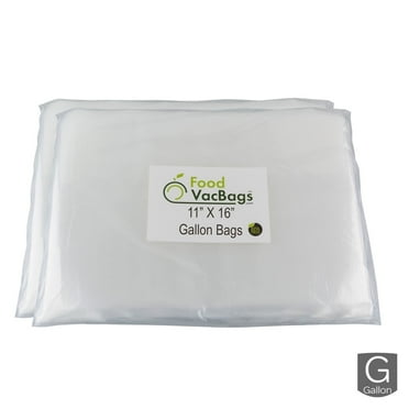 FoodVacBags 100 11" x 16" Gallon Vacuum Seal Bags - Food Saver Storage Bags Vacuum Sealer Bags, Commercial Grade, BPA-Free Food Storage Bags for Freezer Storage, Seal a Meal Food Sealer Bags,
