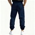 thumbnail image 4 of SYMOID Men's Cargo Pants Size XL Navy - 100% Polyester Lightweight Quick Dry, Multiple Flap Pockets, Elastic Waist Tapered Leg, Durable for Casual/Outdoor/Work, 4 of 7