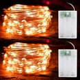 thumbnail image 1 of Halloween Decorations Orange String Lights with Timer  2Pack Total 100LED 32.8Ft Indoor Fairy Lights Battery Operated Copper Wire, 1 of 6