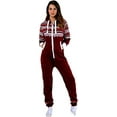 thumbnail image 2 of Women's Fleece Non-Footed One Piece Sleepwear Adult Hooded Pajamas Ladies Bodysuit Jumpsuits, 2 of 2