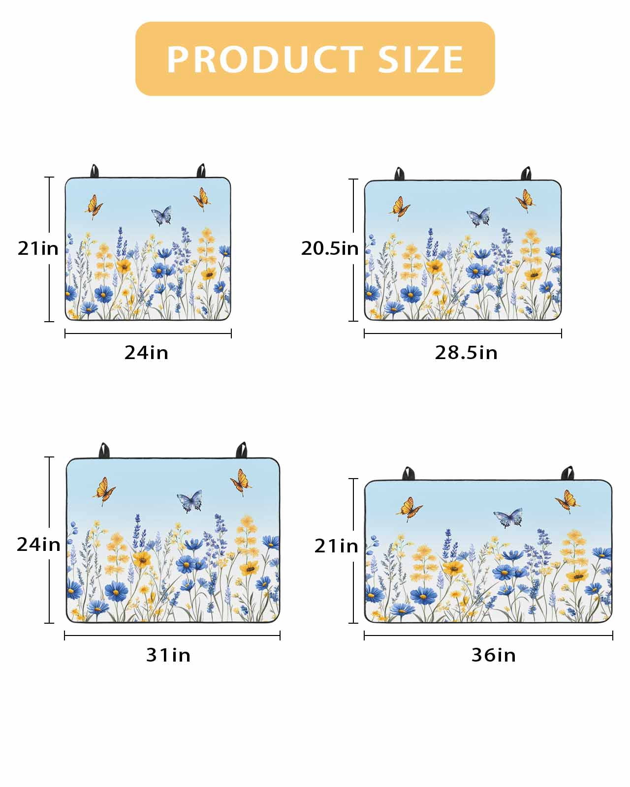 nqOlkjepod Large Induction Cooktop Protector Mat 24"x21", Spring Floral Stove Top Covers for Electric Stove, Summer Pastoral Butterfly Botanical Stove Burner Cover Mats, Glass Top Stove Cover