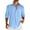Blue, variant on LZHGirlshop Men's Linen Shirts Casual Button Down Shirt Solid Color Long Sleeve Turn-down Collar with Pocket Tops,White,2XL