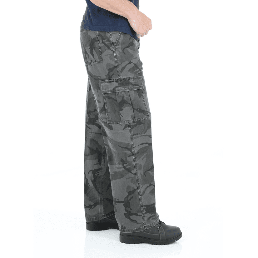 wrangler grey camo cargo pants