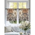 thumbnail image 4 of Burnt Orange Grey Flower Sheer Curtains for Living Room Bedroom Vintage Spring Floral Botanical Sheer Curtains 54 Inch Long 2 Panels Set Light Filtering Curtain Window Treatments Drapes, 4 of 6