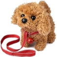 thumbnail image 1 of ZHAOCHENG Juguete electrónico interactivo para cachorros de perro husky de peluche: camina, ladra, mueve la cola y se estira (perro caniche), 1 of 5