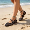 thumbnail image 6 of CHICVOMEY Mesh Mary Jane Shoes for Women Breathable Ballet Flats with Buckle Fashion Fishnet Flats for Women Casual & Work Fashion Flats, 6 of 9