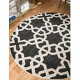 thumbnail image 2 of Unique Loom Trellis Round Geometric Modern Area Rugs, Black, 2 of 4
